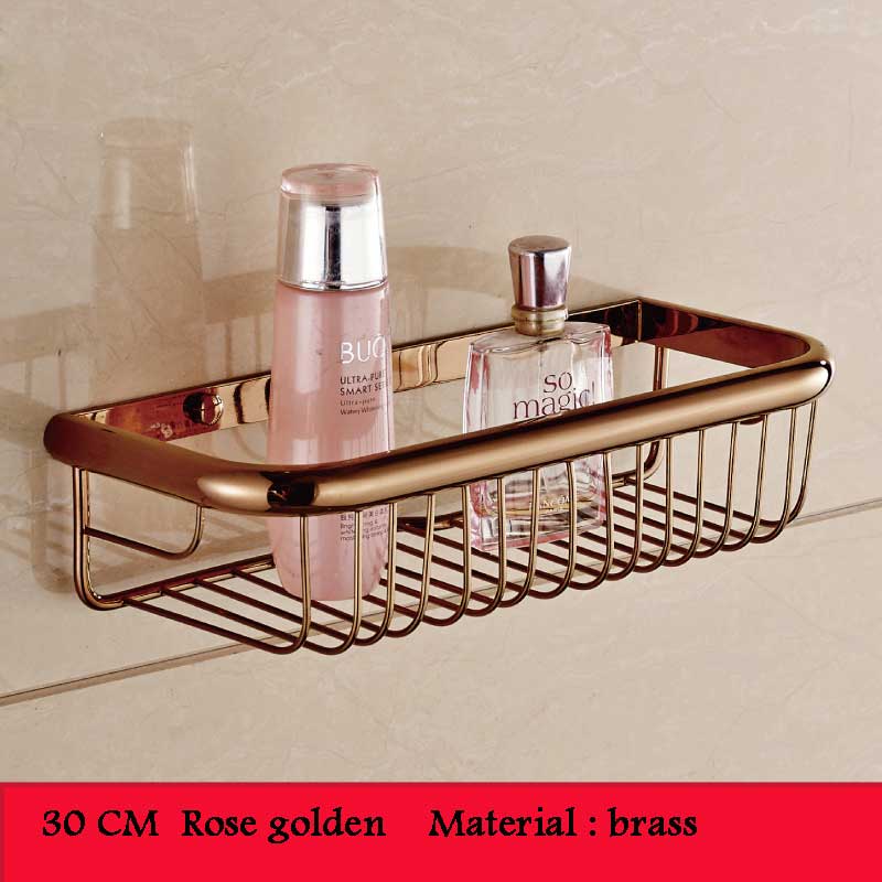 BAKALA Brass Bathroom Accessories Corner Shelf  Finished Wall Mounted Bath Shower Caddy Storage Holder BR-6716