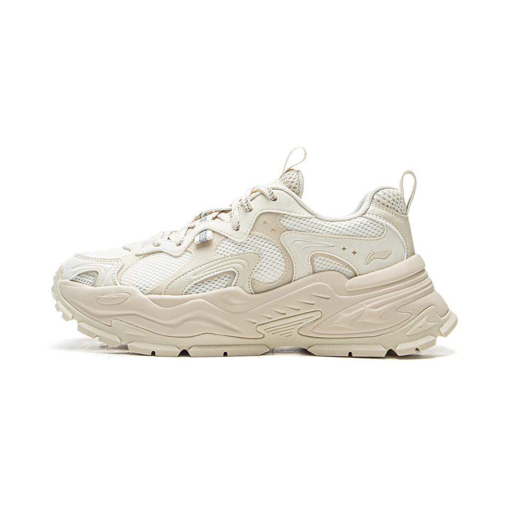 Li Ning Synthetic Leather TPU Reflective Classic Fashion Breathable Low-Top Casual Shoes Women sneakers AGCV474-2