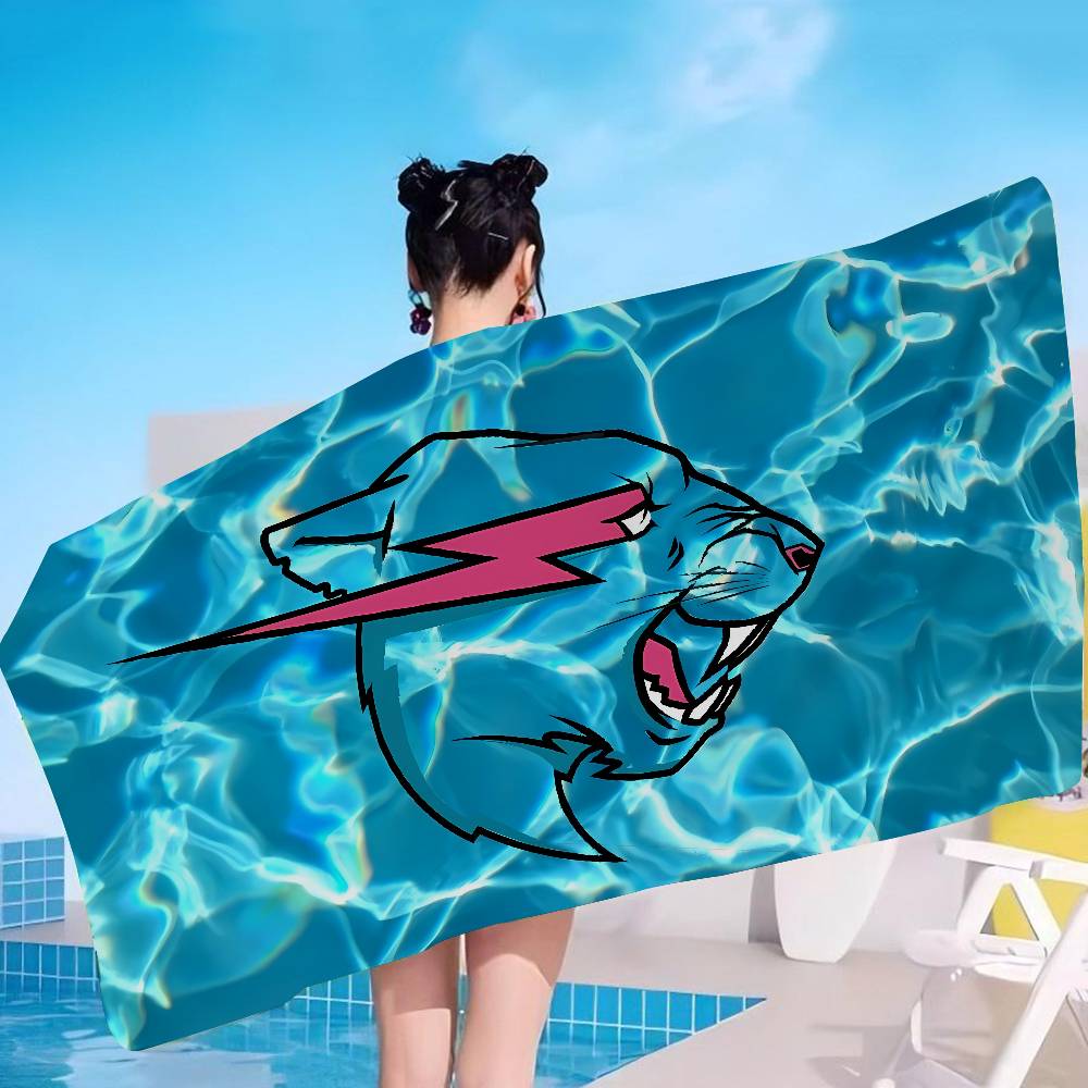 Popular Self Media Bloggers M-MrBeast Microfiber Printed Beach Towel Mountain Climbing Yoga Beach Running Absorbent Soft Towel