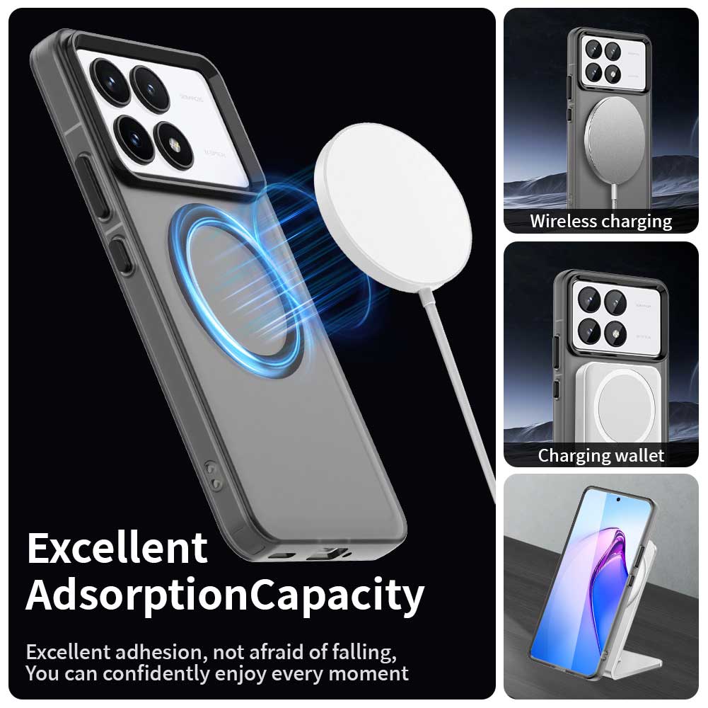 Candy Bumper Case For Poco M6 F6 X6 Pro 5G Xiaomi Poko Little C65 C75 4G Magnetic Wireless Charge for Magsafe Case
