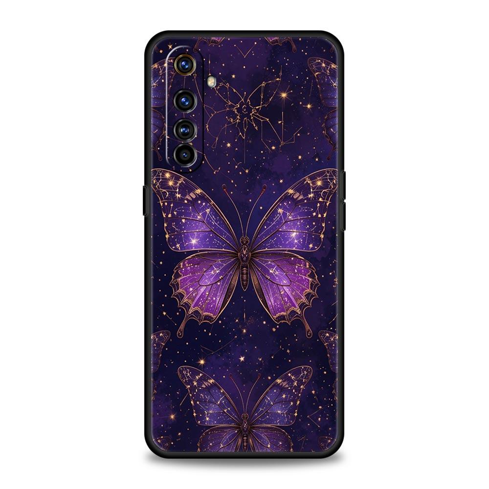 Art Purple Butterfly Soft TPU For Realme 13 12 11 10 9 Pro Plus GT3 GT2 C21 C25 C35 C53 C55 C67 Pro 5G Phone Case Cover Fundas