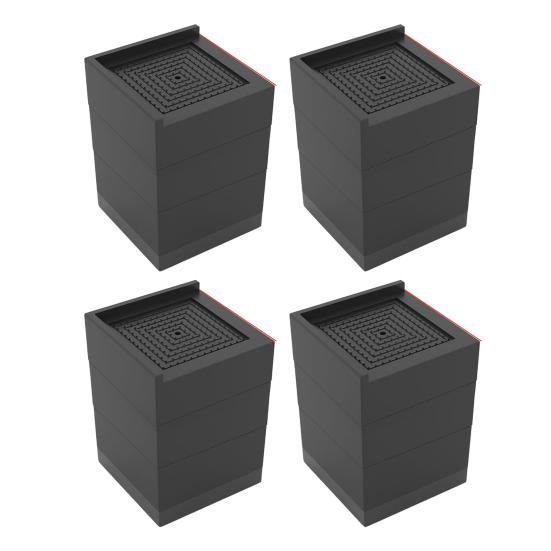 4Pcs Furniture Risers Shock Absorbing Anti-slip Heavy Duty Bed Desk Cabinet Sofa Chair Legs Refrigerator Dryer Washing Machine L-Shaped Lift Riser