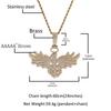 Trendy Hip Hop Men's Necklace: Big Wing Pendant with Copper and Zircon