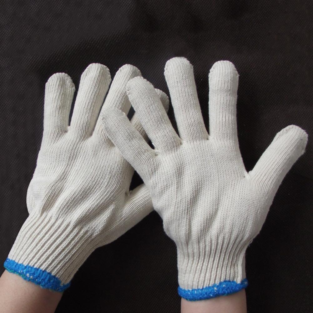 Brand New Durable Protective Gloves Cotton Thread Gloves Work Thick Nylon White Yarn Wear Resistant Cotton Thread Gloves