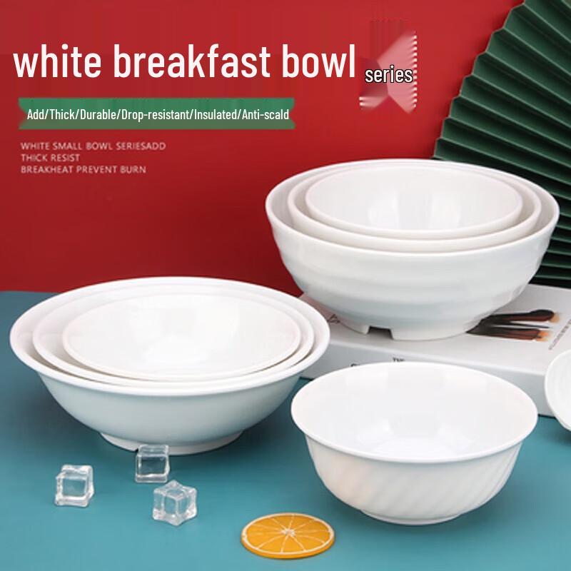 Japanese Style Striped Melamine Noodle Bowls