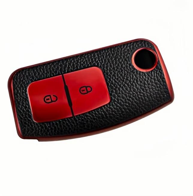

для Ford Focus 2 Mondeo Fiesta Galaxy C-MAX Кожаный откидной складной чехол-накладка для ключа с дистанционным управлением красный