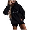 Women's Fashion Casual Fun Print Hooded Sweatshirt Loose Sports Tops Pullover