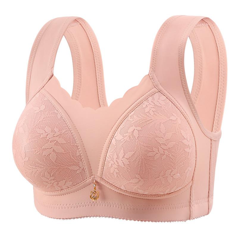 Anti-sagging Underwear Adjustment Large Size Big Red Natal Year Beautiful Back Gathering Lace Collection Breast Mother Women's Bra Cover