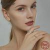 BAMOER 100% Genuine 925 Silver Forever Clear CZ Circle Round Finger Rings for Women Jewelry Christmas Gift SCR041