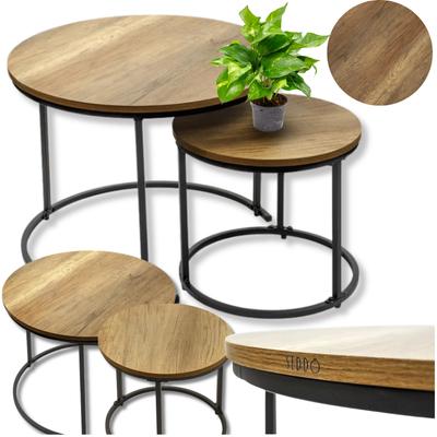 Round Coffee Tables, Loft, Industrial, Set, Coffee Table, 60x60, 40x40 Table