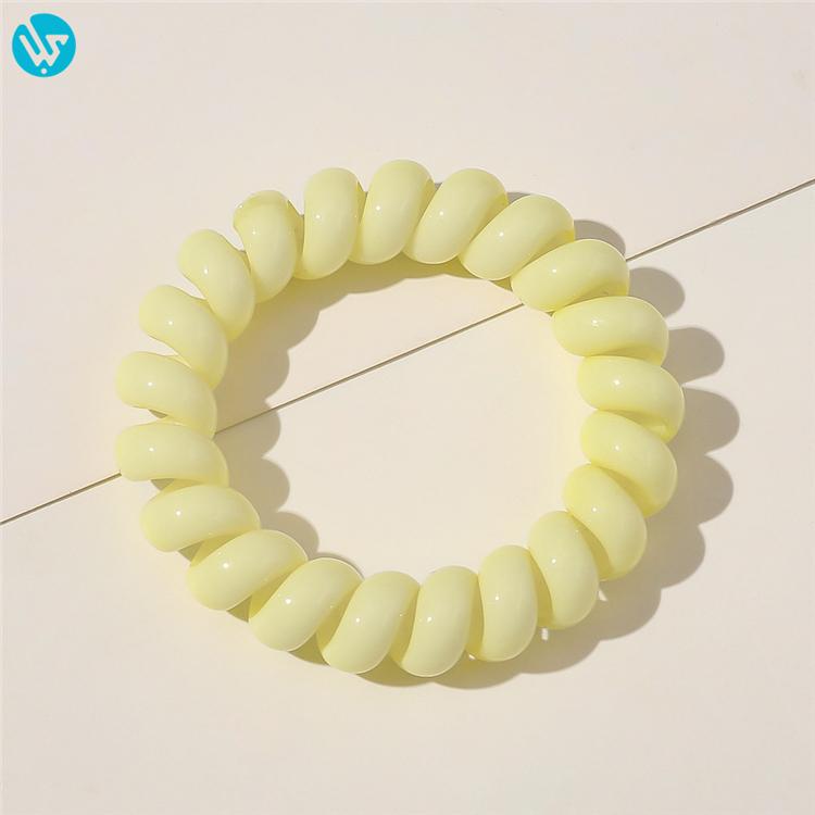 Women Spring Hair Ties Elastic Hair Band Custom Ponytail Holder Telephone Line Phone Cord Hair Ring