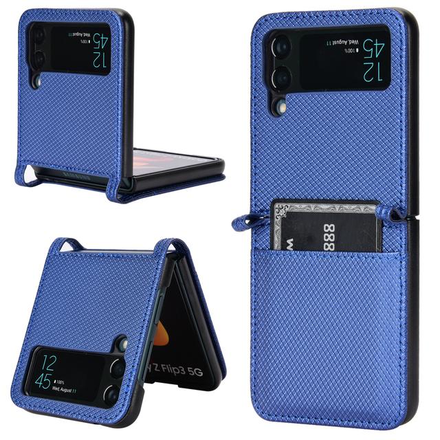 

Гаманець Pu Leather For Samsung Galaxy Z Flip 3 Flip 4 Case 5g Book Card Pocket Protection Cover Z Flip 3 5G синій
