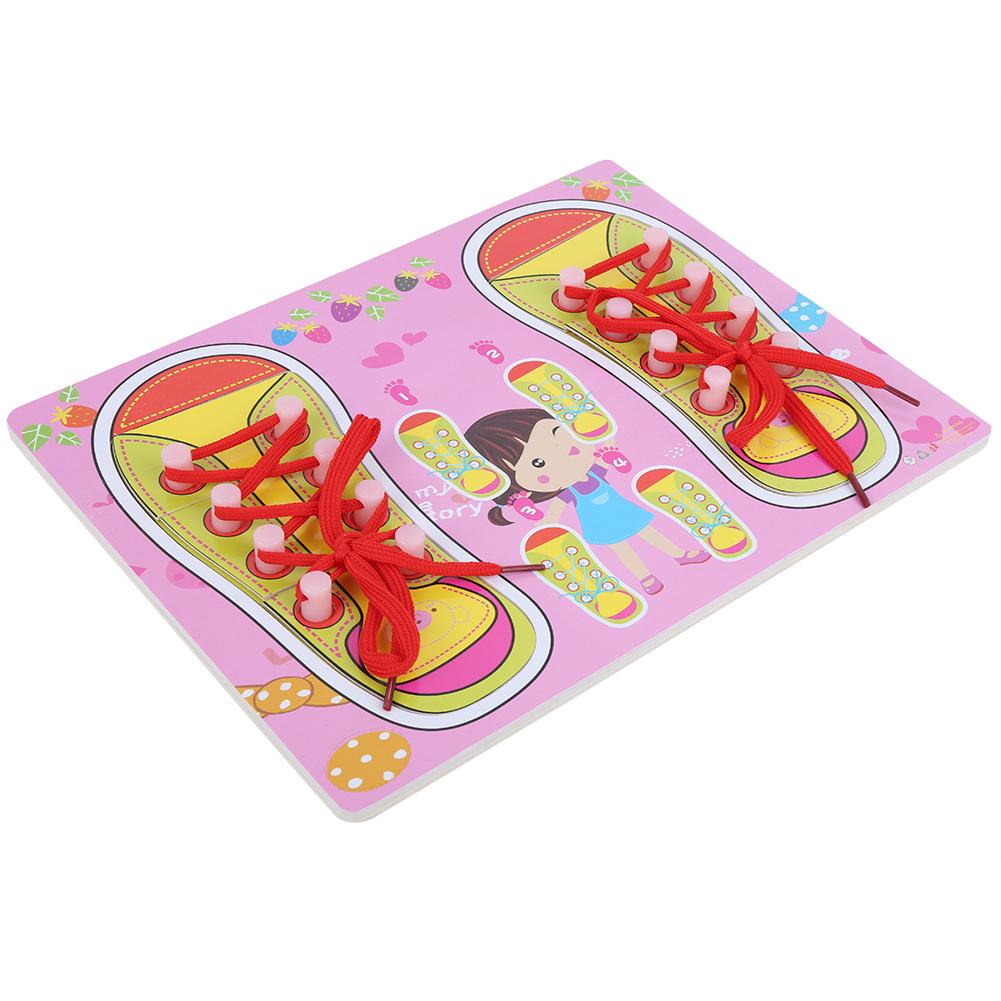 Learning to Tie Shoes Toy Wooden Dress Learning Baby Educational Toy Infant Gift