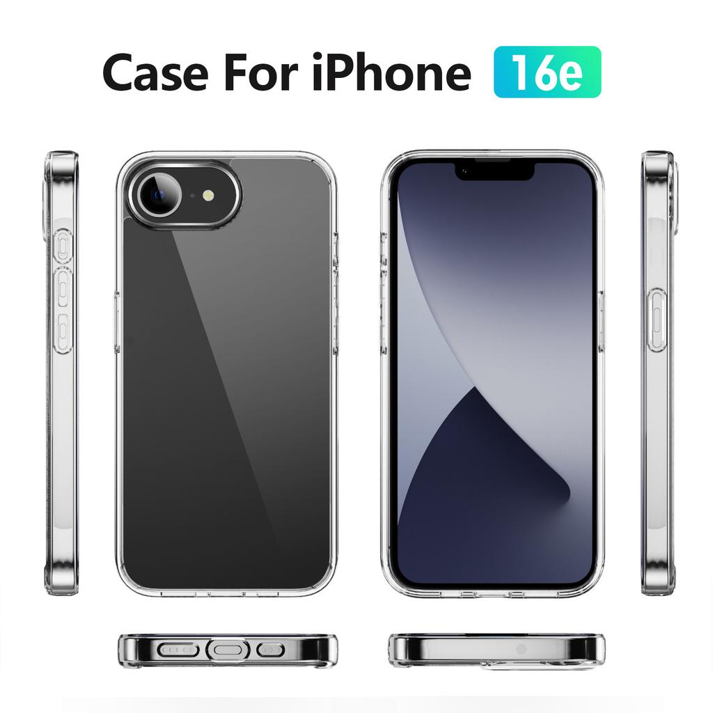 Case Clear For iPhone 16e 16 E 15 Pro Max 14 Plus 13 Mini 12 11 X XS XR SE   7 8 6S Transparent Phone Cover Acssories