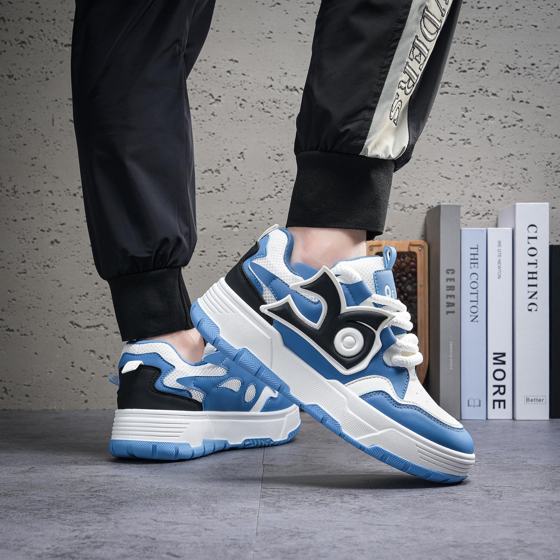 

Men s shoes spring and summer new bread shoes platform comfortable heightening board shoes student versatile sports leisure dad shoes 39 синий