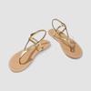Fashion Summer Gold Band Sandals Woman Clip Toe Flipflops Designer Rear Strap Shoes Ladies Gladiator Sandales Flat Thong Sandalias Mujer