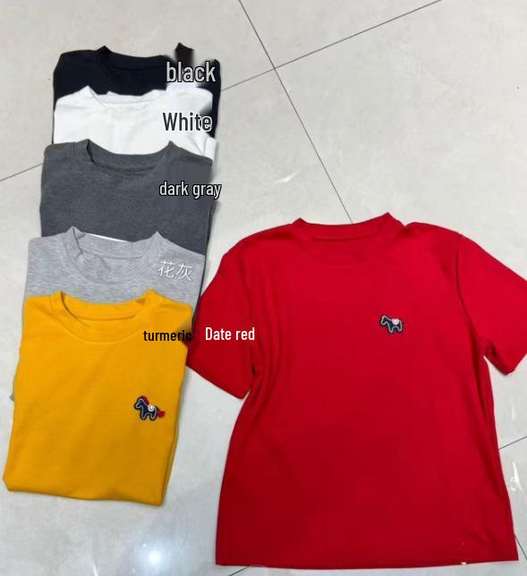 2026 Early Spring Round Neck Cartoon Embroidered Short Sleeve T-shirt