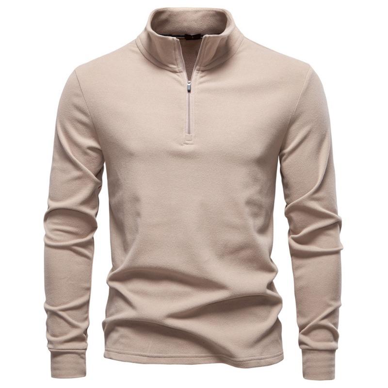 Men S Stand Collar Half Zip Long Sleeve Warm Sweatshirt