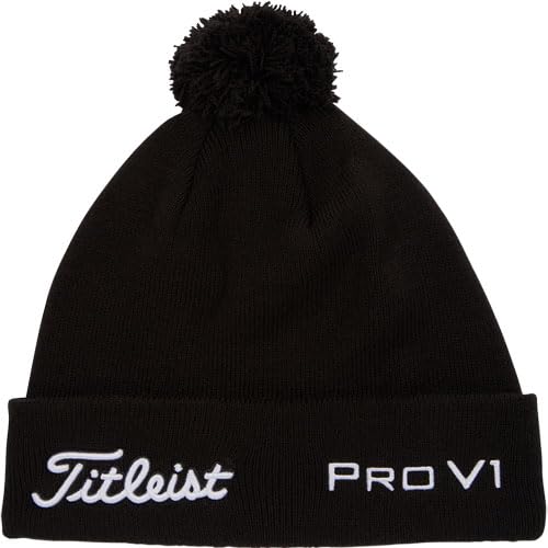 Titleist Tour Pom Pom Beanie for Men, Black