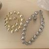 Silver Love Collarbone Chain Zinc Zinc Alloy Love Patchwork Necklace Korean Style 3D Heart Neck Chain  Unisex