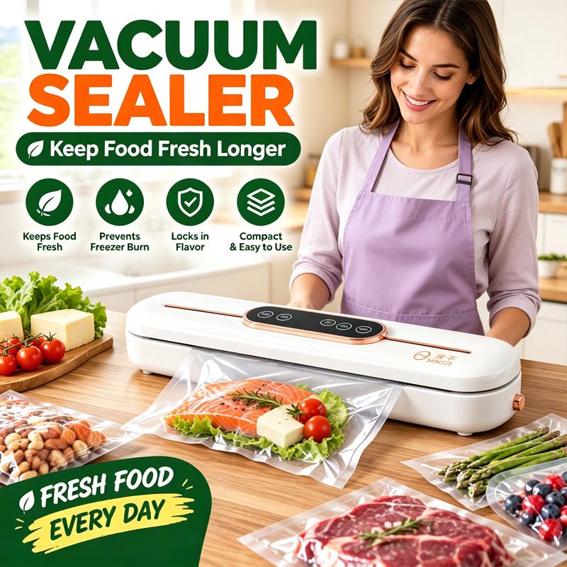 Mini Vacuum Sealer – Keep Food Fresh Longer, Compact & Automatic