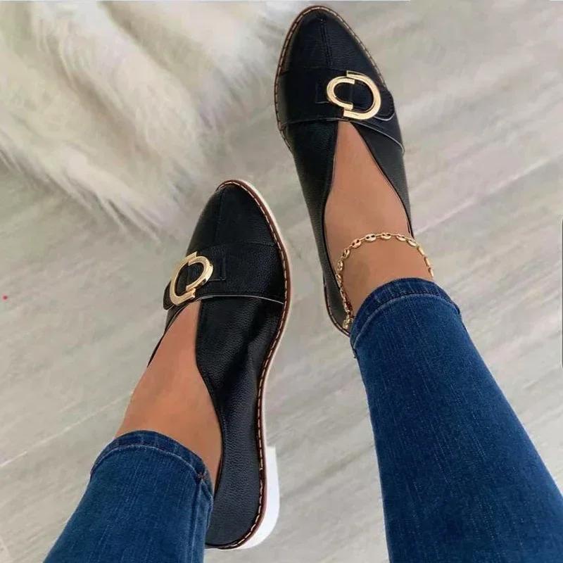 Shoes Women Designer Plus Size Pointed Toe Shallow Sandals Autumn 2024 New Soft Flats Loafers Sport Dress Mujer Zapatos
