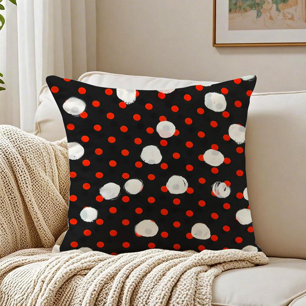 Ink Wash Bowknot Polka Dot Pillow Chinese Retro Cushion Cover Pillowcase Anti-Dustmite Living Room Sofa Decor Cushion Room