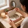 High End Jewelry Storage Box With Double Layers For Earrings Rings Necklaces And Bracelets