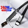 2 In 1 Cable PD240W Type C To Type C Fast Charging Foldable Bracket Cable Built-in Desktop Holder Wire For iPhone Samsung Xiaomi