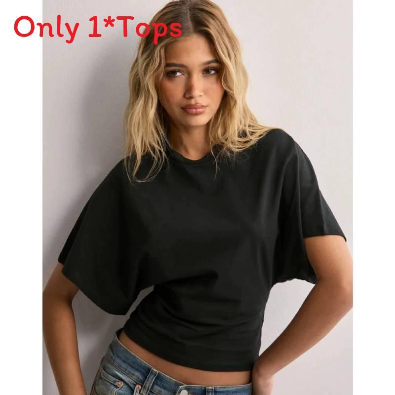 Minimalist Cotton T Shirt With Short Sleeves For Casual Summer Wear