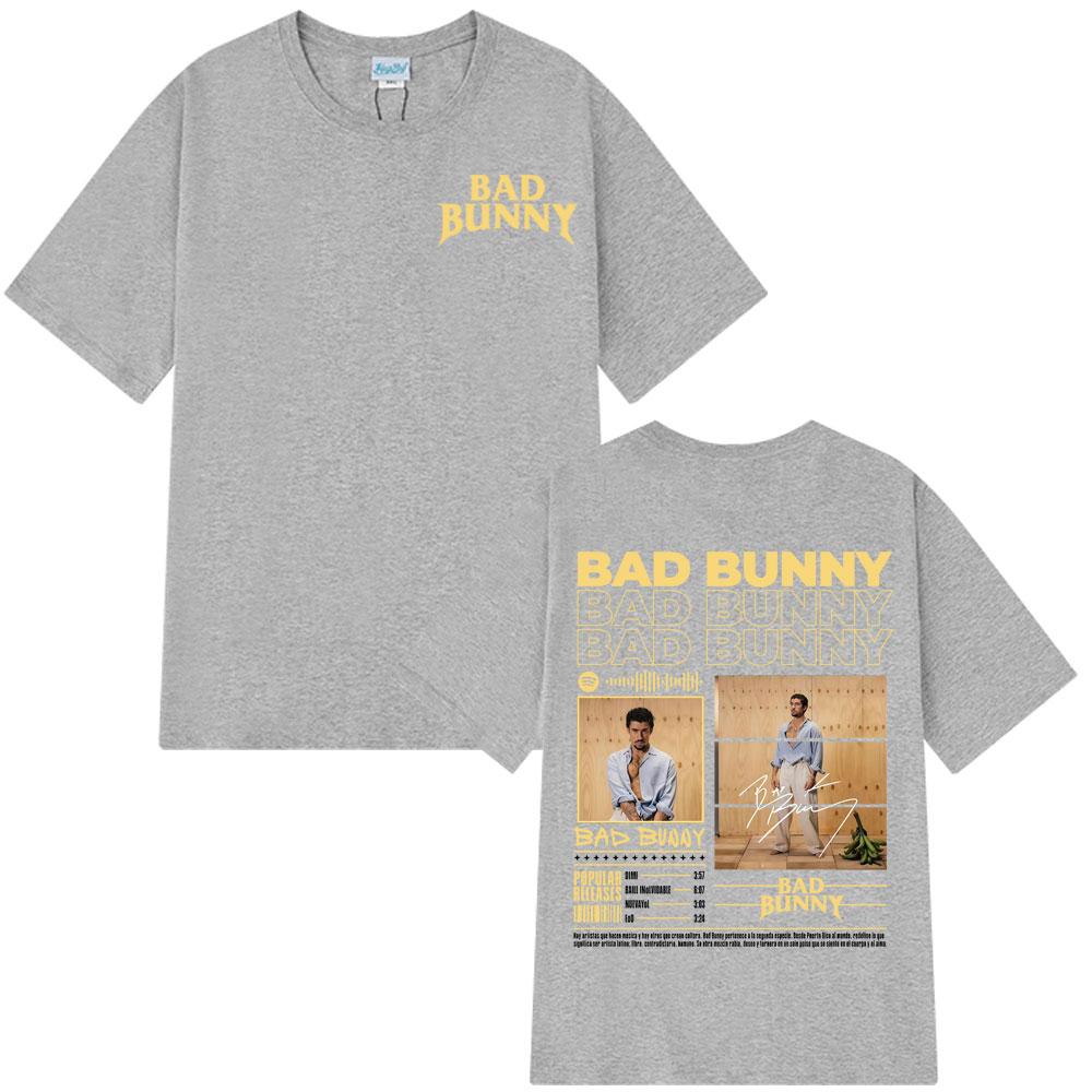 2025 Summer Rapper Bad Bunny Music Album Graphic T Shirt Men Women Harajuku Fashion 100% Pure Cotton Breathable Leisure T-shirt