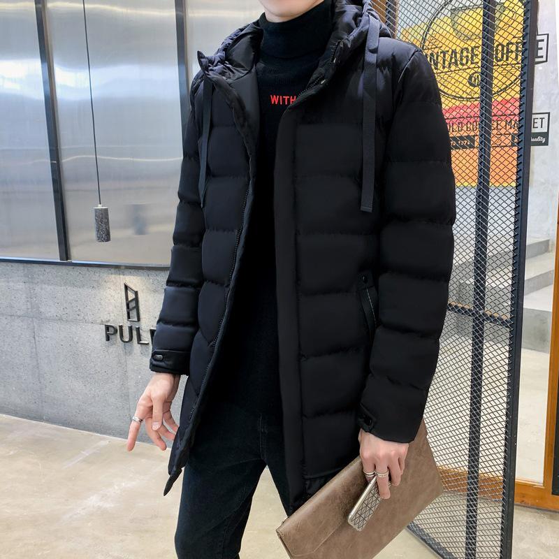 Men's Trendy Mid-Length Down Cotton Jacket, M-7XL - Warm, Thickened Outerwear for Autumn and Winter.