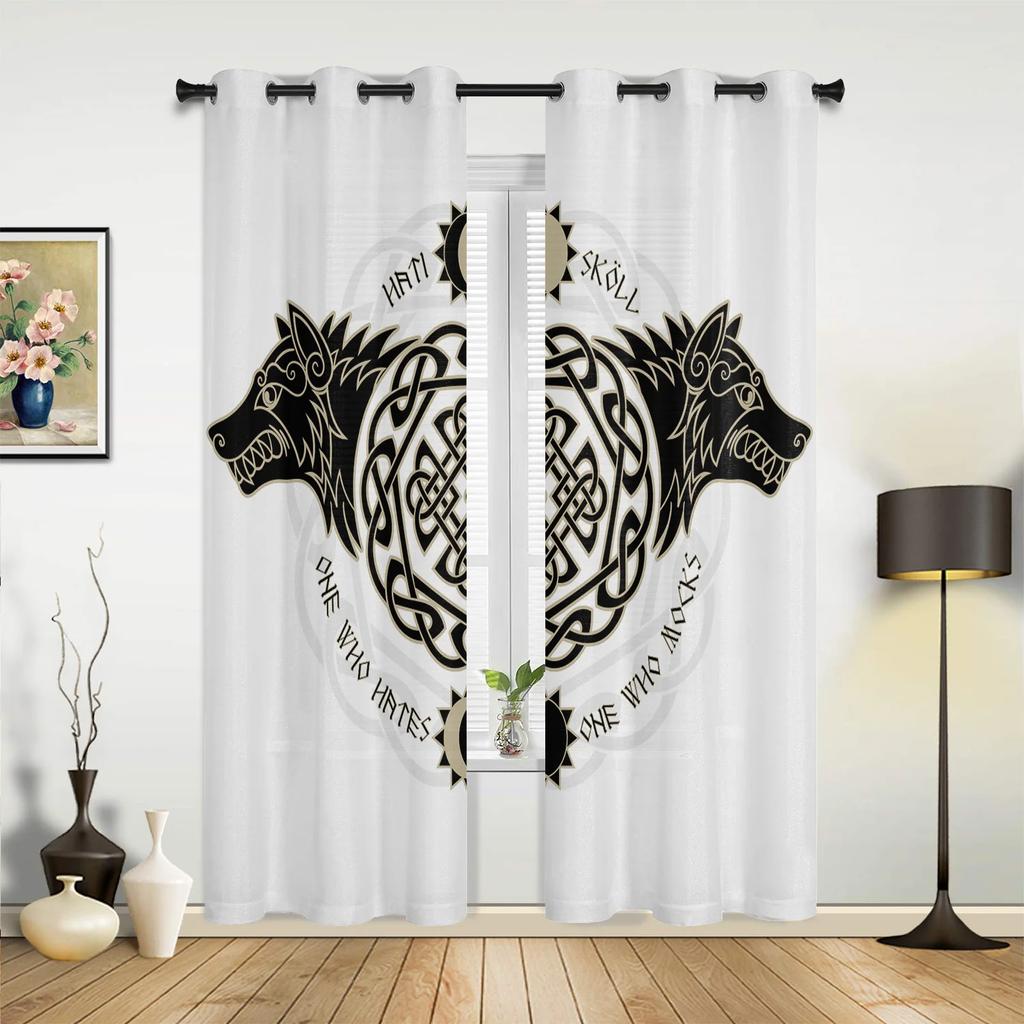 Tier Weißer Wolf Vorhänge für Schlafzimmer Wohnzimmer Vorhänge Küche Kinderzimmer Fenstervorhang Moderne Heimdekoration