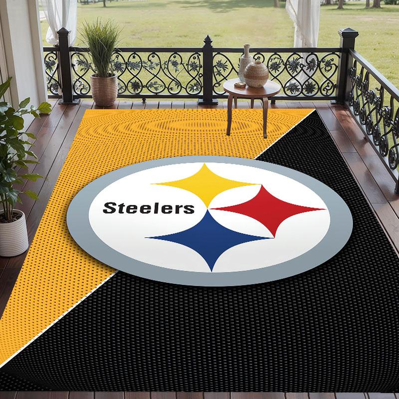 Soft Floor Carpet Pittsburgh Steelers Pattern Area Rug Decorative Mat For Home Room Decoration