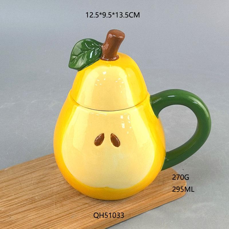 Creative Fruit Pear Shaped Ceramic Mug Creative Ceramic Mug Duck Pear Cup European And American Ceramic Office Mug 201-300ml