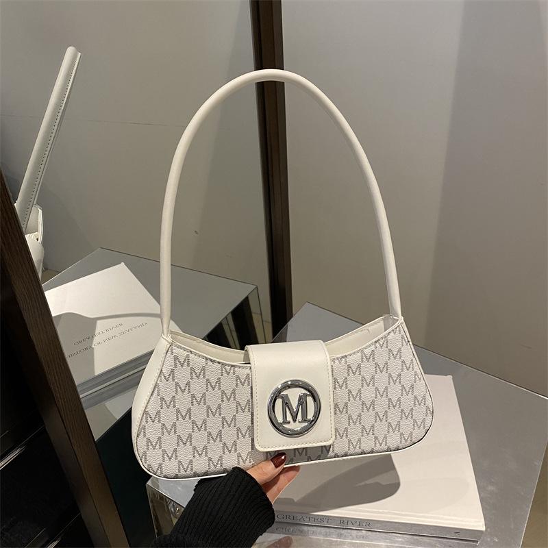 2025 Women's Light Luxury Retro Underarm Shoulder Bag - Trendy, Casual, Letter Print
