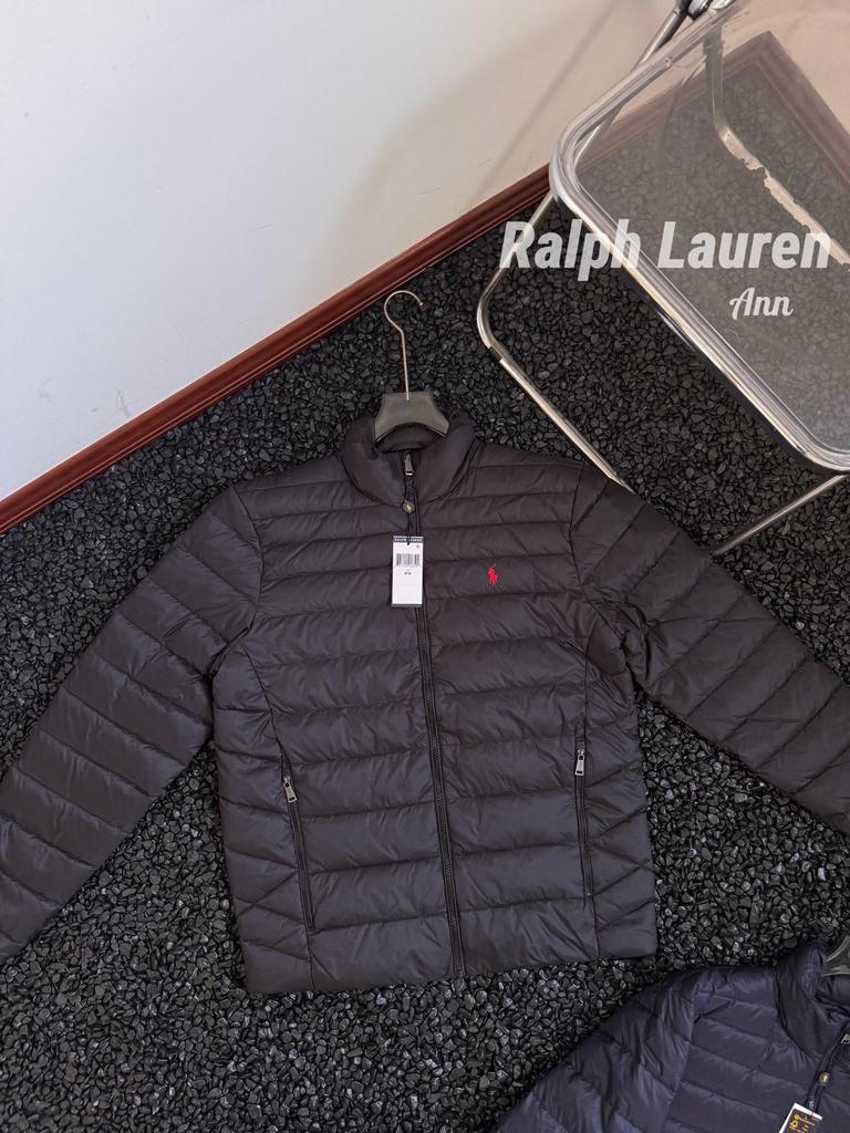 Cross RL Small Horse Embroidery British Style Business Casual Stand Collar Windproof Waterproof Ribbed Down Jacket