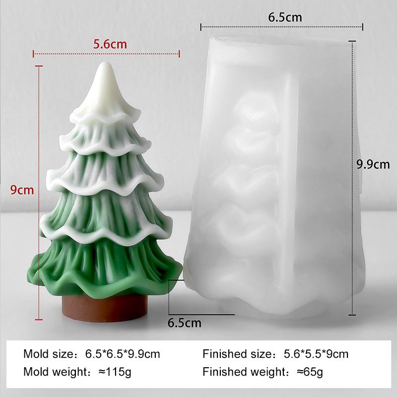 3D Christmas Tree Candle Silicone Mold Handmade Aroma Plaster Resin Ornament Molds Christmas Candle Making Supplies