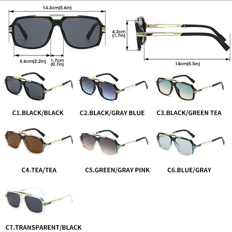  New Retro Double Bridges Square Women Sunglasses Fashion Trending Blue Gradient Shades UV400 Men Sun Glasses