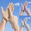 Women Summer Full-finger Breathable Touchscreen Glove Solid Color Mittens