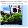 Temperature Gauge USB Rechargeable Stick On Aquarium Thermometers with Clear LED Screen for Fish Habitats Monitoring