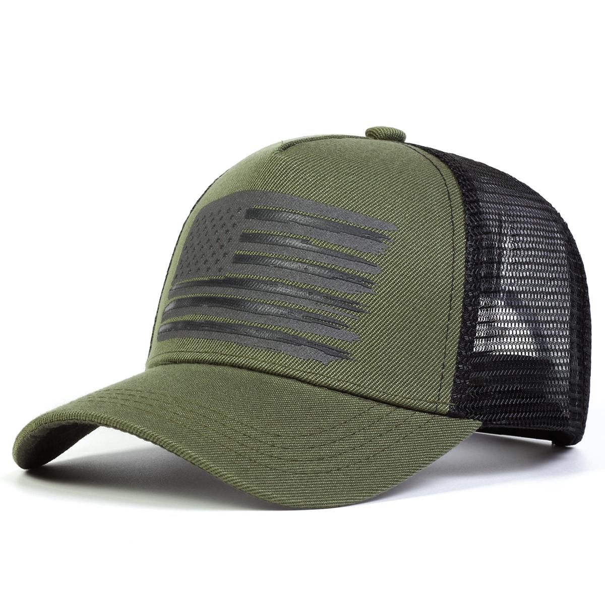 Unisex Amerikaanse Vlag Print Baseball Net Caps Lente En Zomer Buiten Verstelbare Casual Hoeden Zonbescherming Hoed gray