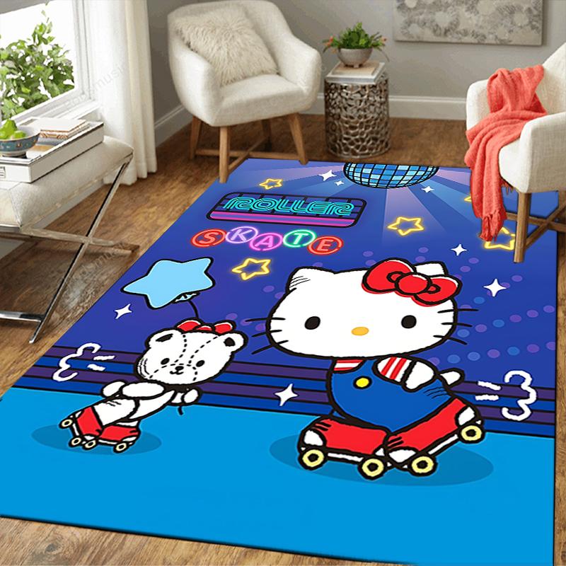 1Pc Disco Roller Printed Flannel Rug Soft Non Slip Carpet for Bedroom Living Room Office Floor Outdoor Home Decor Xmas Gift Q1380