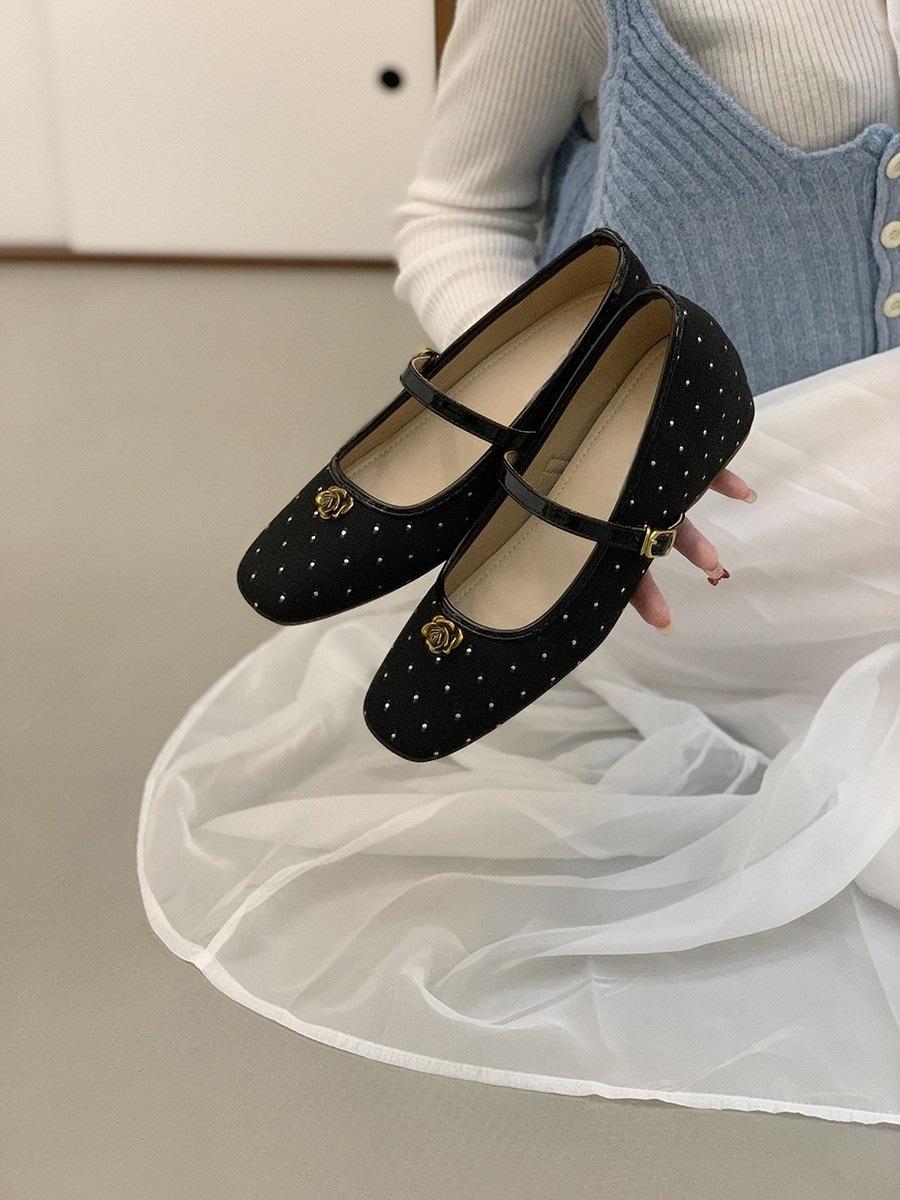 

Внутреннее увеличение высоты маленький ароматный ветер мелкий вырез туфли-лодочки женские весна новые 2025 корейская версия нежный сочетающийся с юбкой толстая подошва Мэри 35 чёрный