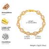 Glänzendes Metallarmband mit Zirkonia, 14K Goldplattiertes klobiges Gliederarmband zum Stapeln, Modischer Elegantes Schmuckstück für Frauen Mädchen Geschenk