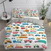 Engineering Vehicle Excavator Duvet Cover Set 2/3 Pcs Boys Girls Twin Queen Size Duvet Cover Pillowcase Bed