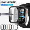 Glas+Hülle für Amazfit Bip Max Gehärtetes Glas Displayschutz & Harter PC Schutz Stoßfänger für Amazfit Bip Max Zubehör