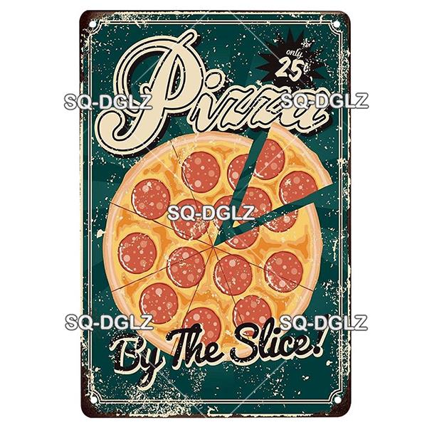 Vintage Metal Tin Sign Pizza Party Wall Decor Retro Kitchen Cafe Bar Home Plaque
