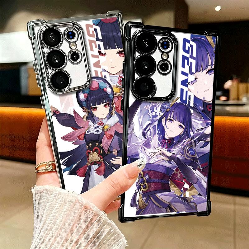 Genshin Impact Design Beschichtete Handyhülle Für Samsung Galaxy S24 S25 FE S26 Edge S23 Ultra S22 S21 Plus S20 Anti-Fall Airbag Abdeckung