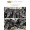 Petite Woolen Checkered Wide-Leg Pants for Women - Autumn/Winter 2025 